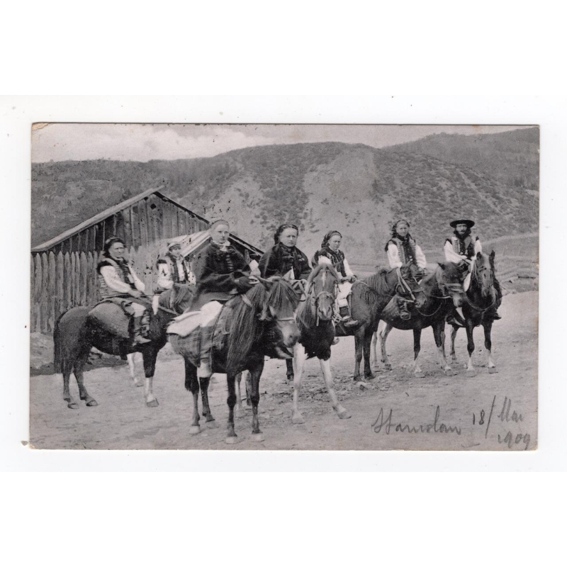 Листівка. Гуцули на конях. SMP 1908 Ser. H. 2.