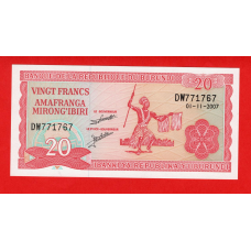 Бурунді 2007, 20 франків UNC Pick 27d
