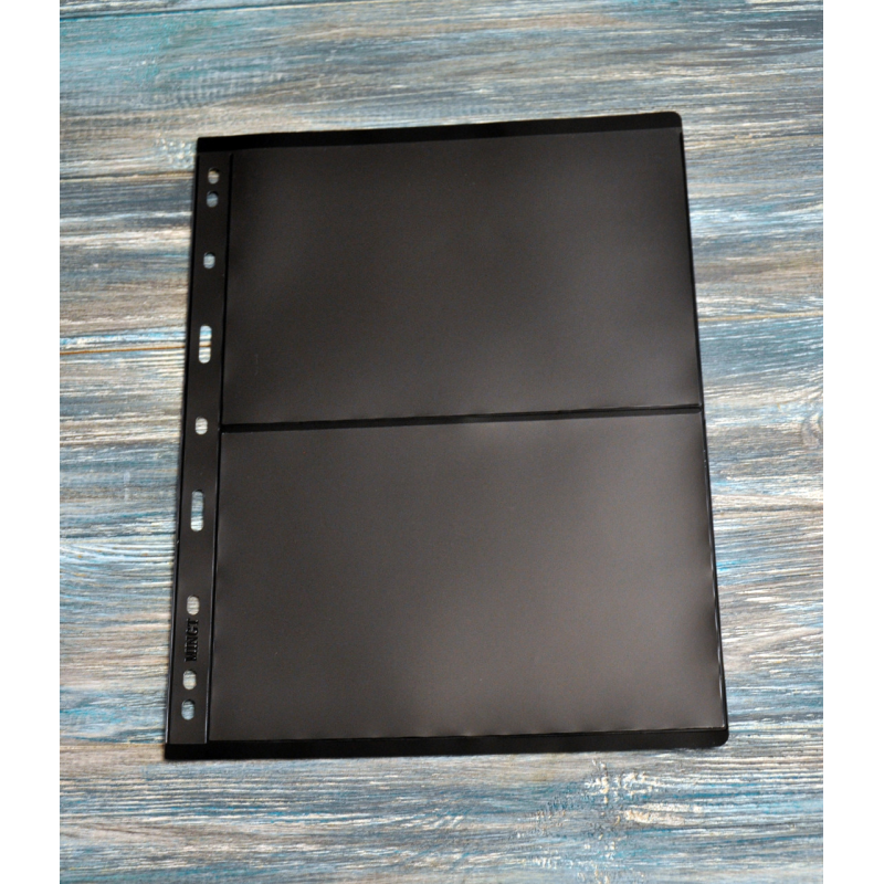 Лист для марок / банкнот 215х280 мм 2S (двохсторонній, чорний) Лист для марок / банкнот 215х280 мм 2S (двохсторонній, чорний)