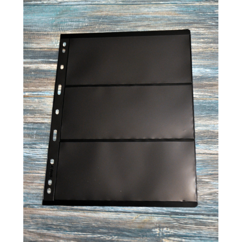 Лист для марок / банкнот 215х280 мм 3S (двохсторонній, чорний) Лист для марок / банкнот 215х280 мм 3S (двохсторонній, чорний)