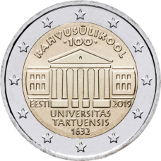 Естонія 2 євро, 2019 - 100-річчя - Викладання естонською мовою в університеті Тарту