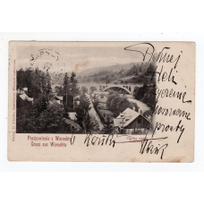 Листівка. Вітання з Ворохти. Загальний вид. Gruss - D. Schreier 1899