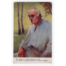Листівка. Пстрак. Галицькі народні типи. Дід. Гануляк 1912 №73