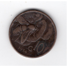 Італія 10 чентезимо, 1934