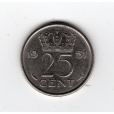 Нідерланди 25 центів, 1951