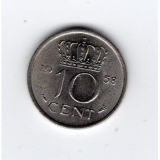 Нідерланди 10 центів, 1958