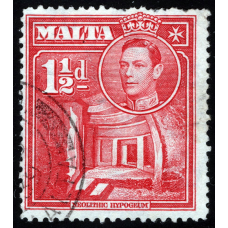 Мальта 1938 - 1½ P - Король Георг VI - Хал-Сафліені