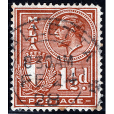 Мальта 1926 1½ P - King George V and Coat of Arms  # 117