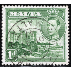 Мальта 1943 - 1 P - Король Георг VI та місцеві мотиви - Verdala Palace # 191