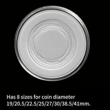 Капсула для монет 41 мм з білою вкладкою | 8 розмірів (19–41 мм)
