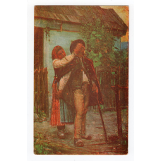 Листівка. Гуцули. А. Козакевич. вгадай! Galeria Artystyczna #48