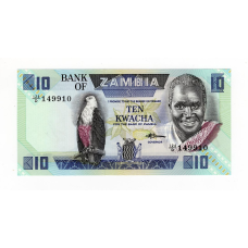 Замбія 10 квача 1980-1988 (P-26) UNC