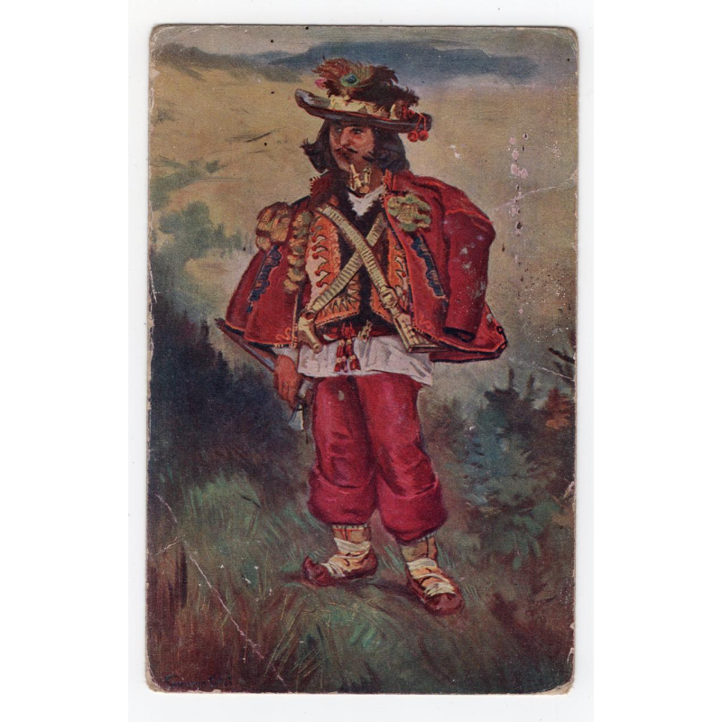 Листівка. Гуцул у святковому строю. Lwowski Salon 1916 №7 Листівка. Гуцул у святковому строю. Lwowski Salon 1916 №7