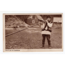 Листівка. Гуцул грає на трембіті. Howerla  # 45