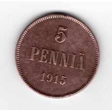 Фінляндія 5 пенні, 1915