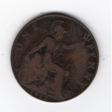 Велика Британія 1 пенні, 1912 Мітка монетного двору “Н“ - Хітон, Бірмінгем