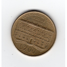 Італія 200 лір, 1990 - 100-та річниця - Заснування Державної Ради