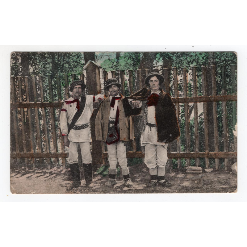 Листівка. Карпати. Типи гуцульські  E. Schreier 1916 # 3721