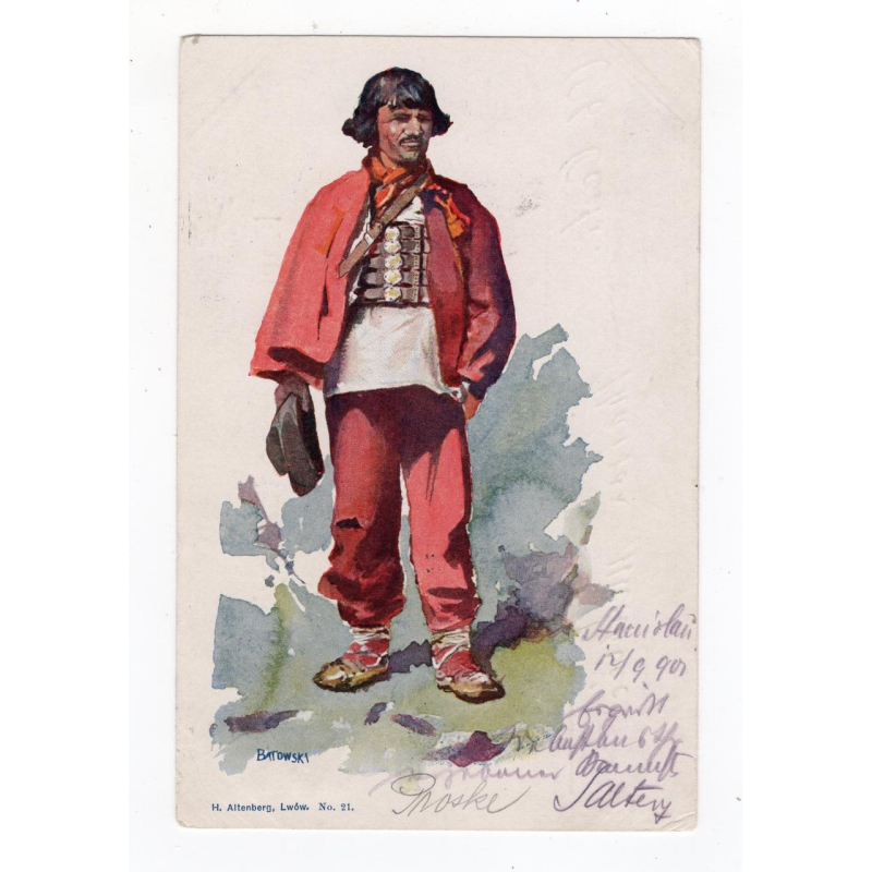 Листівка. Батовський Портрет молодого гуцула Altenberg 1901 № 21 Листівка. Батовський Портрет молодого гуцула Altenberg 1901 № 21